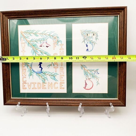 Larry Nason Ink Artwork Evidence Of Cat In A Tree Framed Original Wall Art Print - Picture 7 of 8